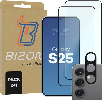 Produktbild von 2x Szkło + szybka na aparat Bizon Edge 2 Pack do Galaxy S25