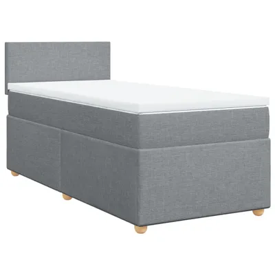 Produktbild von vidaXL Boxspringbett mit Matratze Hellgrau 90x200 cm Stoff