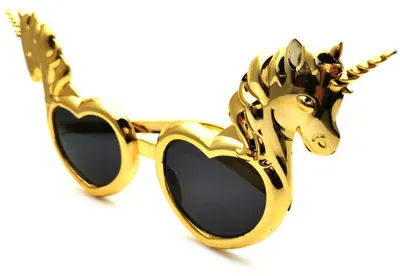 Einhorn-Sonnenbrille, goldfarben, 21x11x13,5 cm, Partybrille