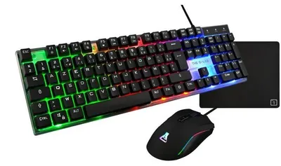 Obrázok produktu pre Herný balík 4 v 1 – THE G-LAB – COMBO NEON – Klávesnica s membránovými tlačidlami + myš s rozlíšením 3600 DPI + podložka pod myš + slúchadlá