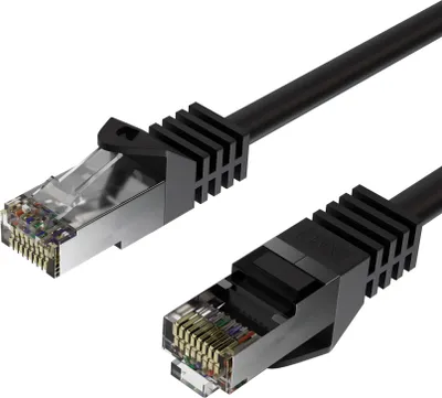 Produktbild von Flexline RJ45 Netzwerkkabel, Cat. 7, S/FTP, PUR, schleppkettentauglich, schwarz 25,00m
