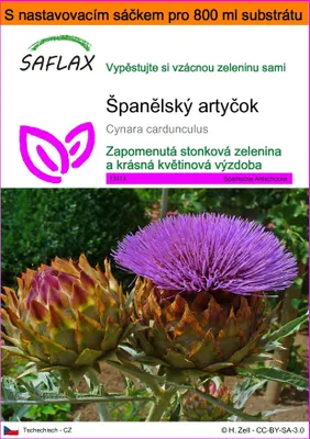 Obrázek produktu pro SAFLAX Garden in the bag - Španělský artyčok - Cynara cardunculus - 50 Semena - S pěstebním substrátem v praktickém samovztyčovacím sáčku