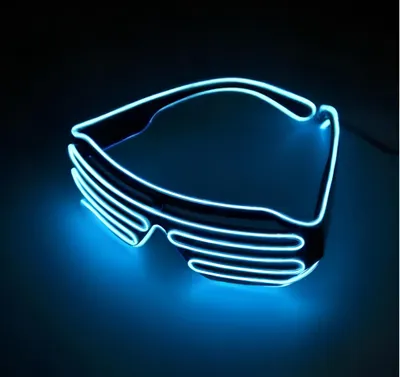 Zdjęcie produktu dla Okulary LED świecące na imprezach niebieskie neonowe okulary z podświetleniem LED do zabawy, koncertów i wieczorów
