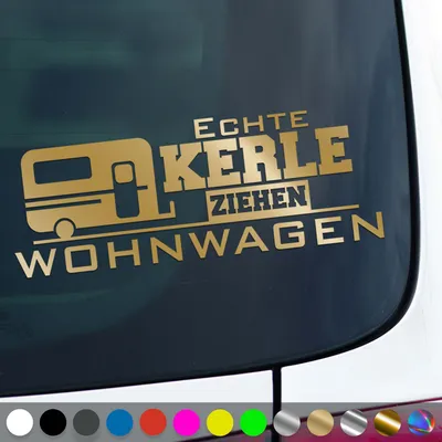 Produktbild von PantherPixel Echte Kerle Aufkleber Bus Camper Wohnmobil Wohnwagen Sticker Auto Geschenkidee Farbe Gold