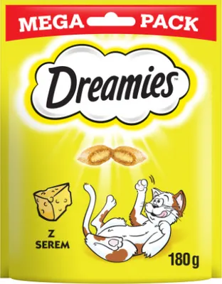 Produktbild von Dreamies Classic Cat Snacks mit Käse, Mega Pack - Katzenleckerlis mit knuspriger Textur und cremiger Füllung - 8 x 180 g