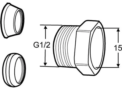 Obrázok produktu pre IMI Heimeier spojka pre rúrku z mäkkej ocele 1/2 palca x 15 mm č. 53235113, 1 ks.