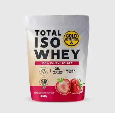 Produktbild von Gold Nutrition Protein Total ISO Whey 450 g | Premium-Protein-Nahrungsergänzungsmittel, Erdbeere