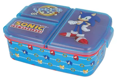 Produktbild von Sonic The Hedgehog Kinder Premium Brotdose Lunchbox Frühstücks-Box Vesper-Dose mit 3 Fächern
