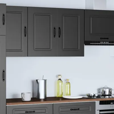 Image de vidaXL Armoire de cuisine suspendue Kalmar Noir Matériau dérivé du bois