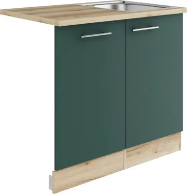 Produktbild von Optifit Spülenschrank inkl Spüle Geschirrspülerblende für vollintegrierte Geschirrspüler Savona405 BxTxH 90 x 60 x 84,8