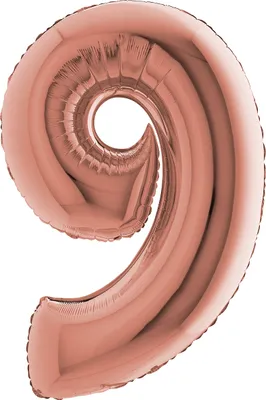 Produktbild von Riesenzahl Folienballon 40"/102cm | Rosegold Zahl: 9