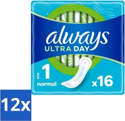Zdjęcie produktu dla Always – podpaski higieniczne – Ultra Normal – 16 podpasek higienicznych – opakowanie ekonomiczne – 12 sztuk