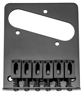 Produktbild von T-Style Gitarrenbrücke mit 6 Stege für Telecaster, Schwarz