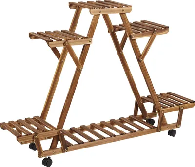Obrázok produktu pre Stojan na rastliny, 6-stupňový dizajn, ľahká mobilita, HNEDÝ