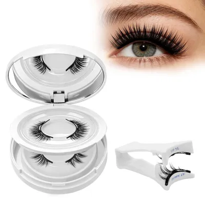 Image de Cils magnétiques, 2 paires, réutilisables, aspect naturel, sans colle, faciles à appliquer