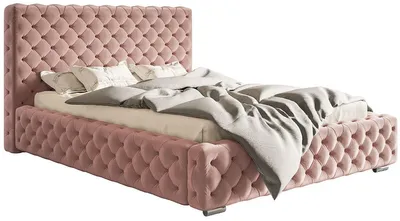 Obrázek produktu pro Čalouněná postel 180x200 cm Adonis - Chesterfield, Glamour - kovový rošt, úložný prostor - růžová (Amor Velvet 4308)