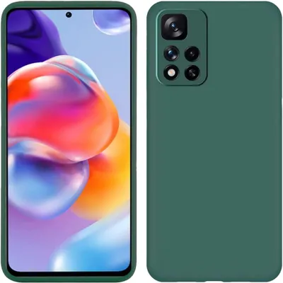 Immagine prodotto di Custodia per Xiaomi Redmi Note 11 Pro+ 5G, custodia protettiva in silicone morbido in gomma liquida Verde notte