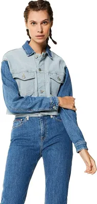 Obrázek produktu pro Tommy Jeans dámská bunda Tjw Cropped Trucker denim catana L
