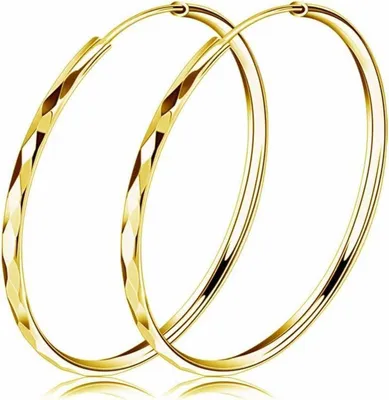 Zdjęcie produktu dla Creoles srebrne 925 duże kolczyki damskie 40/50 mm Huggie creoles polerowane złoto 40mm