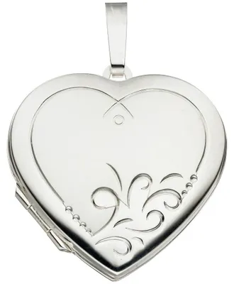 Produktbild von Medaillon Anhänger Herz zum Öffnen 925 Silber Sterlingsilber teilmatt Damen
