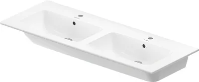 Produktbild von Duravit Doppelwaschtisch Me by Starck 130x49 cm Weiß 2 Hahnlöcher WonderGliss