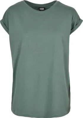 Productafbeelding van Urban Classics dames T-shirt met korte mouwen, model Bemi, grijs-groen, maat M