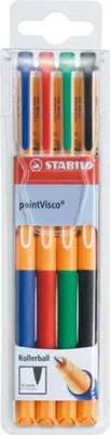 Image de Rollers - STABILO pointVisco - pack de 4 - bleu, rouge, vert, noir