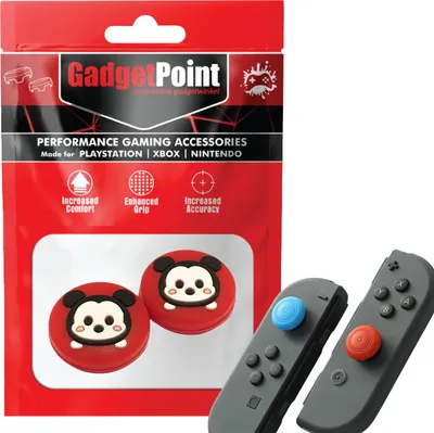 Produktbild von Thumbgrips - Thumb Grips voor Nintendo Switch Joy-Con Controllers - Gaming Thumbgrips - Performance Anti-Slip Thumbsticks - Bescherming Accessoires - Muisjes - Rood -