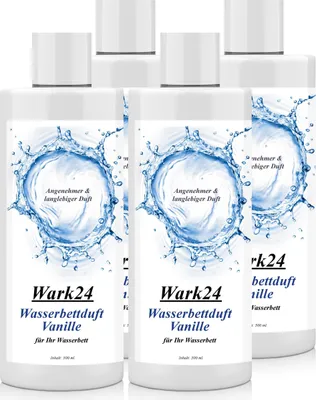 Produktbild von Wark24 Wasserbettduft Vanille basierend auf natürlichen Ölen 500ml (4er Pack)