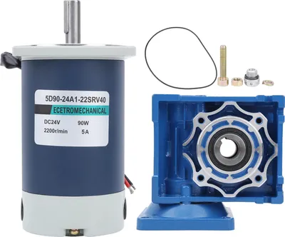 Produktbild von 24 V DC, 5,5 A, 2200 U/min Schneckengetriebemotor, 90 W Leistung, Untersetzungsverhältnis 5 U/min, Ausgangsdrehzahl 440 U/min
