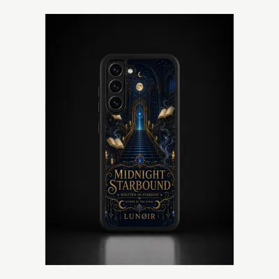 Productafbeelding van Samsung S23 Plus hoesje, telefoonhoesje, beschermhoesje, case met een motief van middernachtsterren – LUNØIR ©