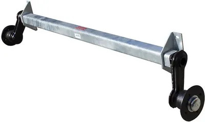 Produktbild von Knott Anhängerachse VG7 für PKW-Anhänger, Ungebremst, 750 kg Achslast, 1070 mm Auflage, LK 100x4 (optional 4x98, 5x112), Amortisation auf Gummiwalzen mit quadratischem Querschnitt