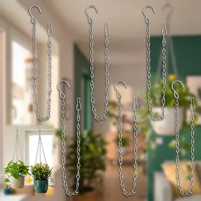 Obrázok produktu pre Kovový závesný reťazec 50 cm, 6 kusov, nastaviteľný, pre rastliny a dekorácie, pre vnútorné a vonkajšie