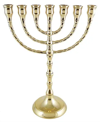 Menora Kerzenhalter aus Messing, 25 cm, handgefertigt