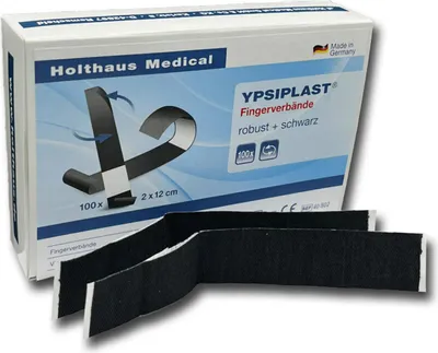 Obrázok produktu pre Holthaus Medical 40802 Fingerpflaster YPSIPLAST® 40802 schwarz 2,0 x 12,0 cm, 100 St.
