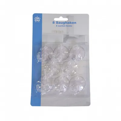 Produktbild von 8 Saughaken 3,5 cm klar Schwenkhaken