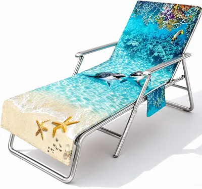 Zdjęcie produktu dla Pokrowiec na leżak ogrodowy 73 x 210 cm, mikrofibra, z kieszenią, szybkoschnący, na plażę