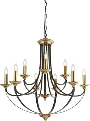 Produktbild von Kronleuchter Metall B: 78 cm H: max. 200 cm in Bronze dunkel E14 Vintage Lüster Hängelampe
