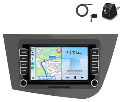 Zdjęcie produktu dla DAB+ Do Seat LEON 1P1 2005-2011 Radio samochodowe Android Carplay GPS WIFI NAVI +KAM 2+64 GB 7 cali