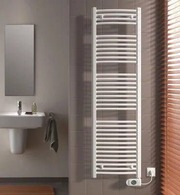 Obrázek produktu pro Těleso koupelnové trubkové elektr.Kermi B20-RE 1500X900 PROHNUTÉ BÍLÁ LRE10