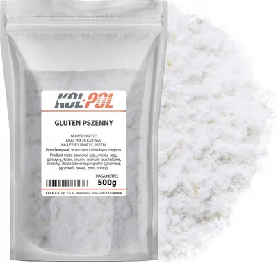 Zdjęcie produktu dla GLUTEN PSZENNY 500g Witalny spożywczy naturalne białko do mąki Kol-Pol