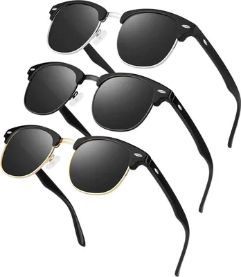 Produktbild von LINVO Polarisierte Sonnenbrille Retro Halbrahmen Herren Damen UV400