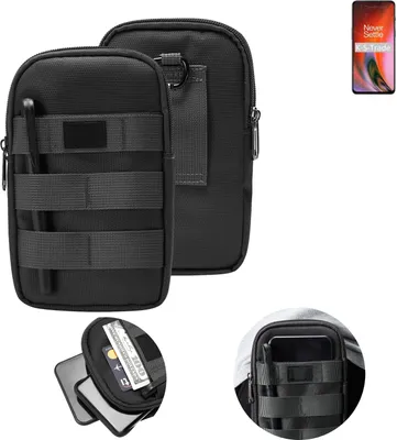 Produktbild von K-S-Trade Holster Gürtel Tasche kompatibel mit OnePlus Nord 2 5G Handy Tasche Schutz Hülle dunkel-grau viele Fächer, 1x