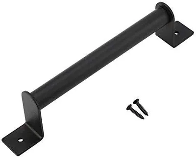 Imagen del producto de Manija de puerta negra de acero al carbono, de 23 x 5,5 cm, con tornillos, para puertas correderas