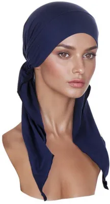 Produktbild von Marineblaue Damenbaskenmütze, gebogene Mütze, lange Baskenmütze, modische Frauenbekleidung.