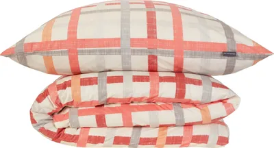 Produktbild von Schiesser Bettwäscheset Luiza | 2-teilig | Kariert | Renforcé | 100 % Baumwolle | Reißverschluss | 155x220cm + 80x80cm | Apricot