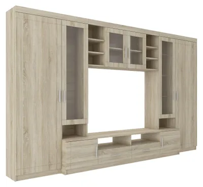 Produktbild von TOP Wohnwand Paris Anbauwand Wohnkombi Wohnzimmer Sonoma Eiche matt