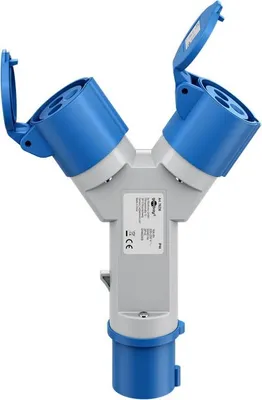 Immagine prodotto di 4x Goobay 76236 Adattatore CEE-Y, spina CEE a 2x attacchi CEE - adattatore da campeggio per aree esterne, 16 A / 230 V