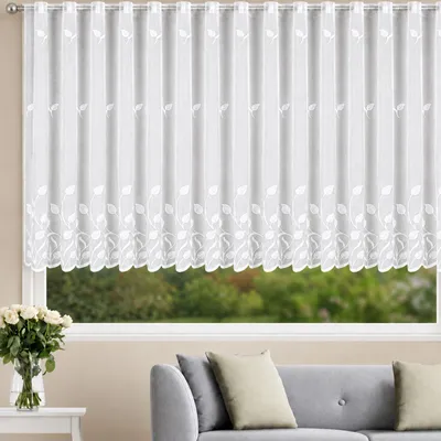 Produktbild von Fensterstore "Sofie" mit Kräuselband - Größe (HxB): 145x300cm Farbe: Weiß