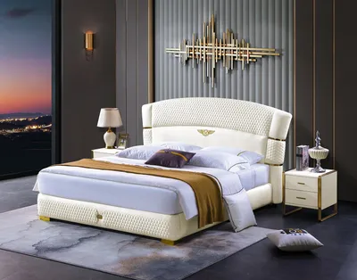 Produktbild von Schlafzimmer Bett Nachttische 3 tlg. Set Design Luxus Betten Holz Doppelbett